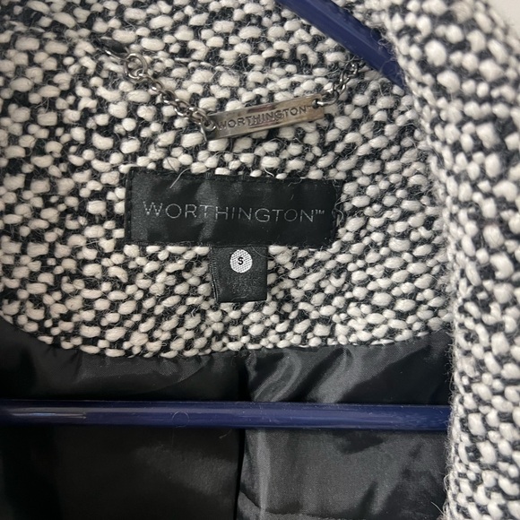 Worthington Black and White Trench Coat - Picture 2 of 7